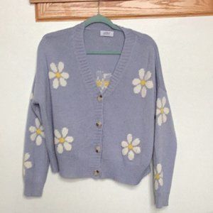 Just Polly New York sky blue Daisy Oversized cardigan